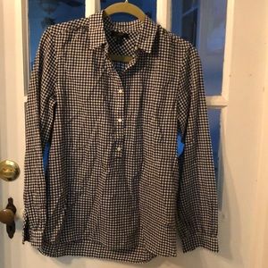 J. Crew Black/White check 100% cotton. Size 6